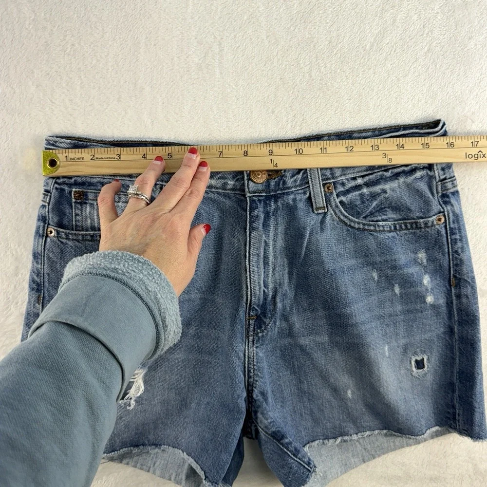 JCrew Sz 29 Jeans Shorts Broken In Boyfriend Cutoffs Blue Denim Distressed C0873